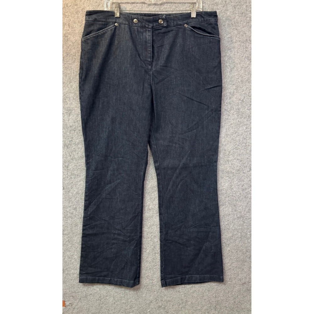 Jones New York Sport Dark Wash Straight Leg Jeans Womens Double Button Pockets